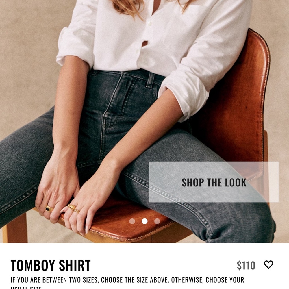 Sezane white Button-Up Blouse